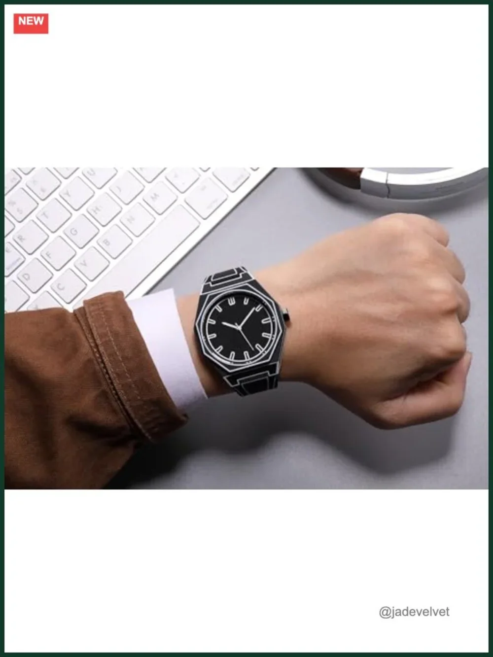 GORBEN Creative Sketch Quartz Watch Sports Minimalist Analog Rubber Strap